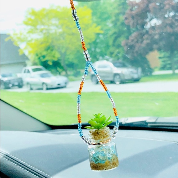 🚨2 for $20!🚨 🏖️New Handmade At The Beach - Mini Artificial Plant Car Charm🌱 - Picture 4 of 5